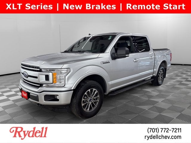 2019 Ford F-150 XLT in Ingot Silver Metallic — front three-quarter view