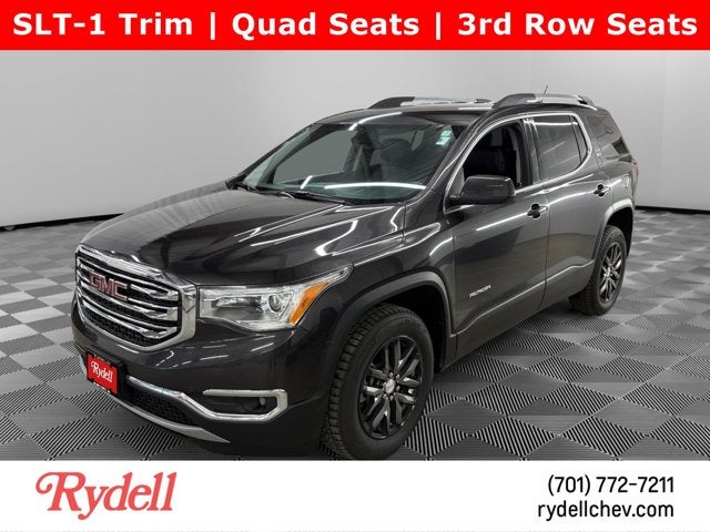 2017 GMC Acadia SLT in Iridium Metallic — front three-quarter view