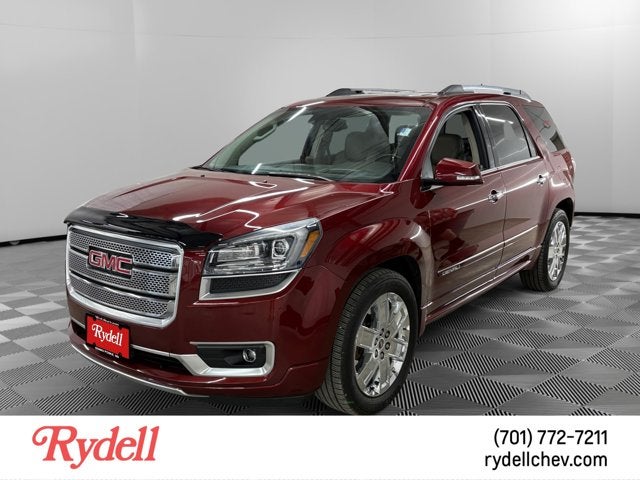 2015 GMC Acadia Denali in Crimson Red Tintcoat — front three-quarter view