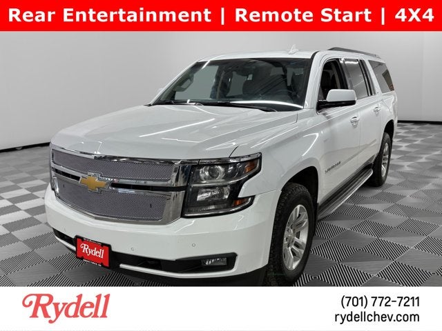 2018 Chevrolet Suburban LT in Summit White — front three-quarter view